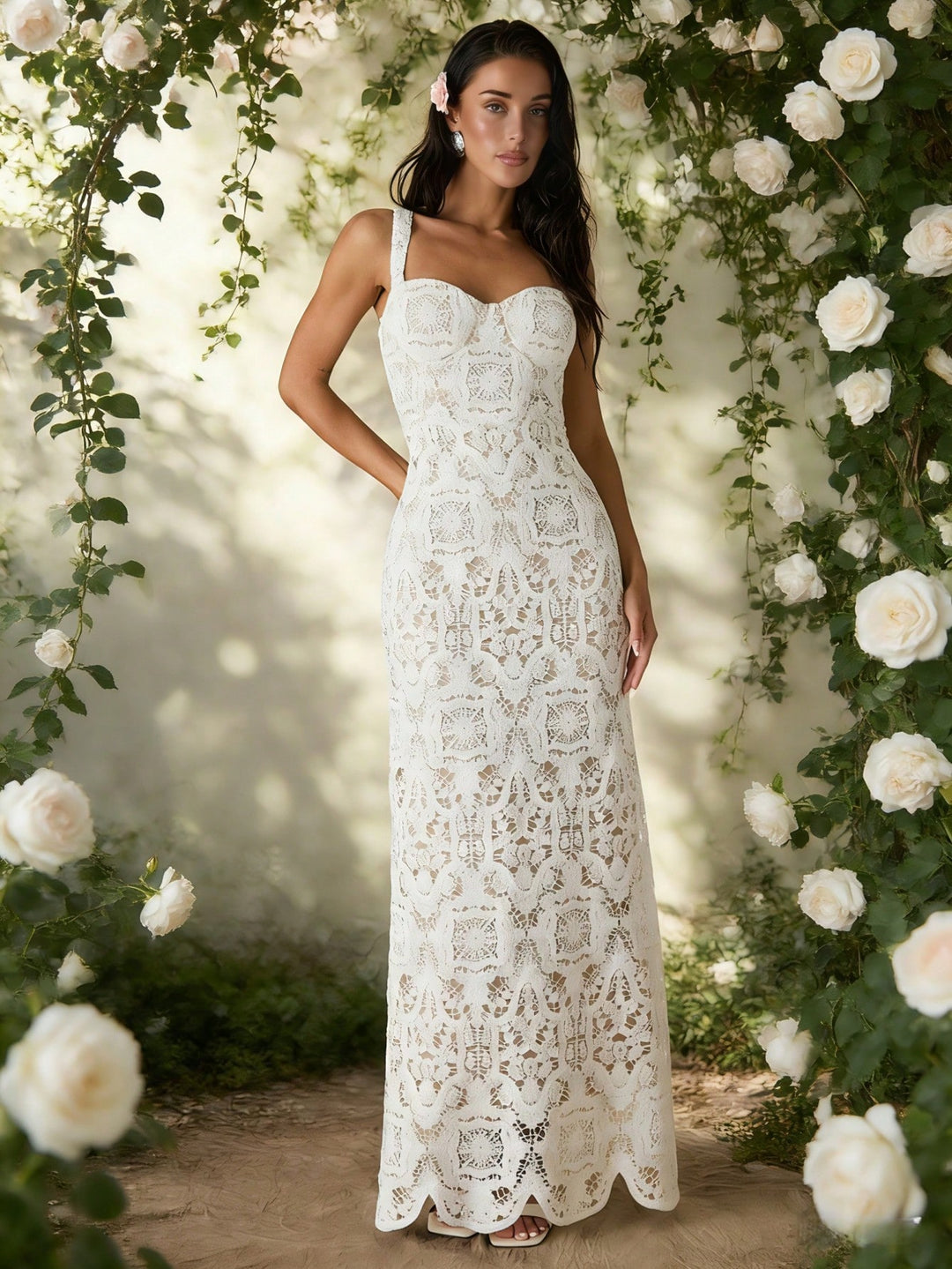 Rochie maxi SHEIN, alb