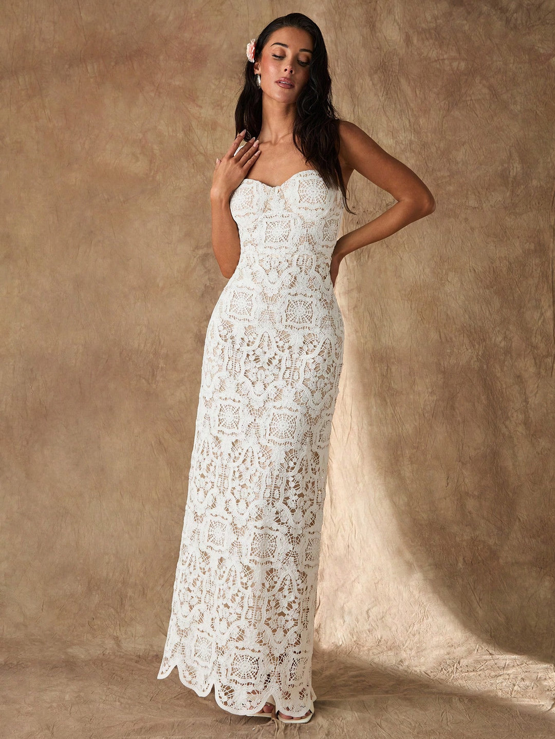 Rochie maxi SHEIN, alb
