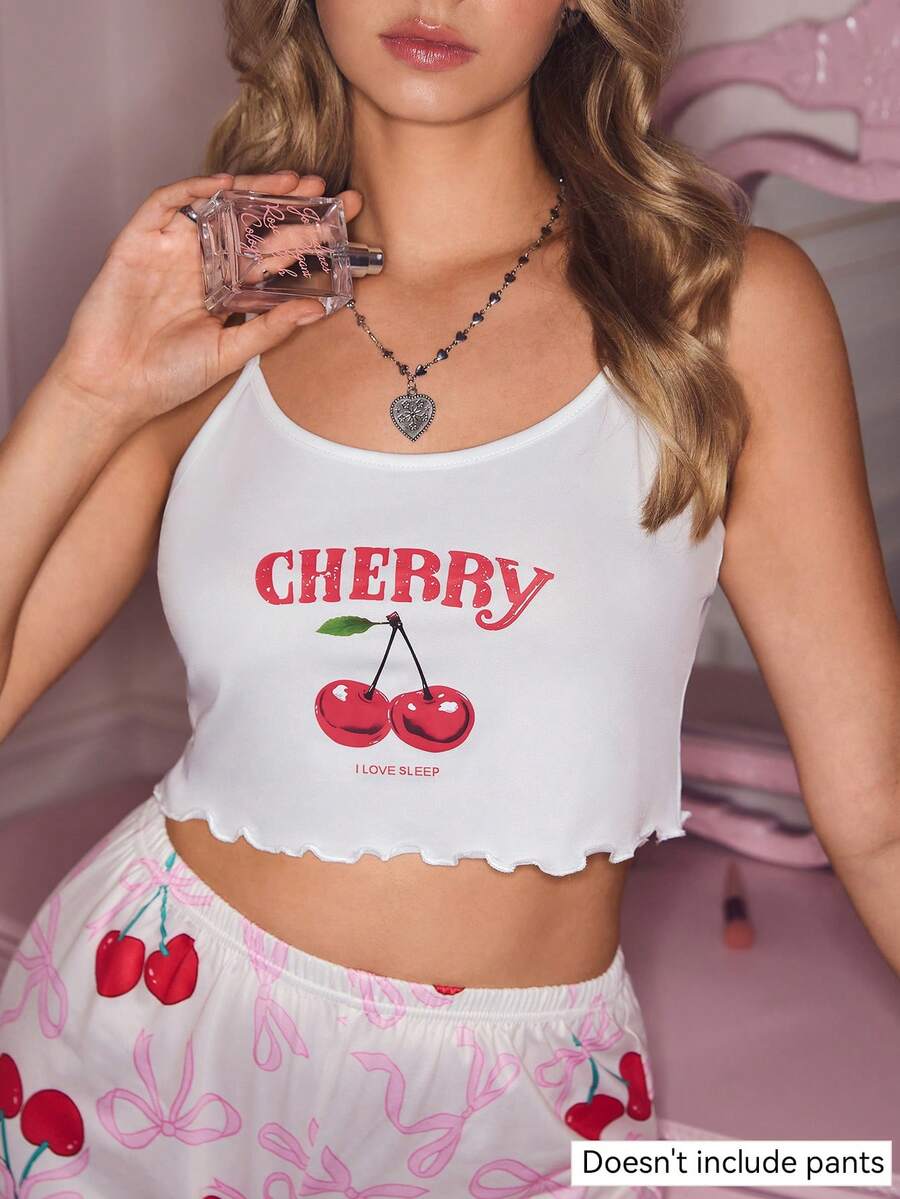 Top de pijama SHEIN, alb