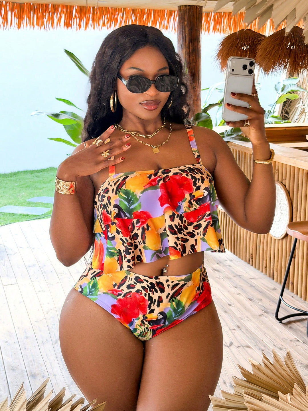 Costum de baie SHEIN, mix culori