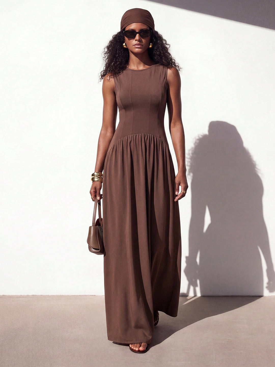 Rochie maxi SHEIN, maro