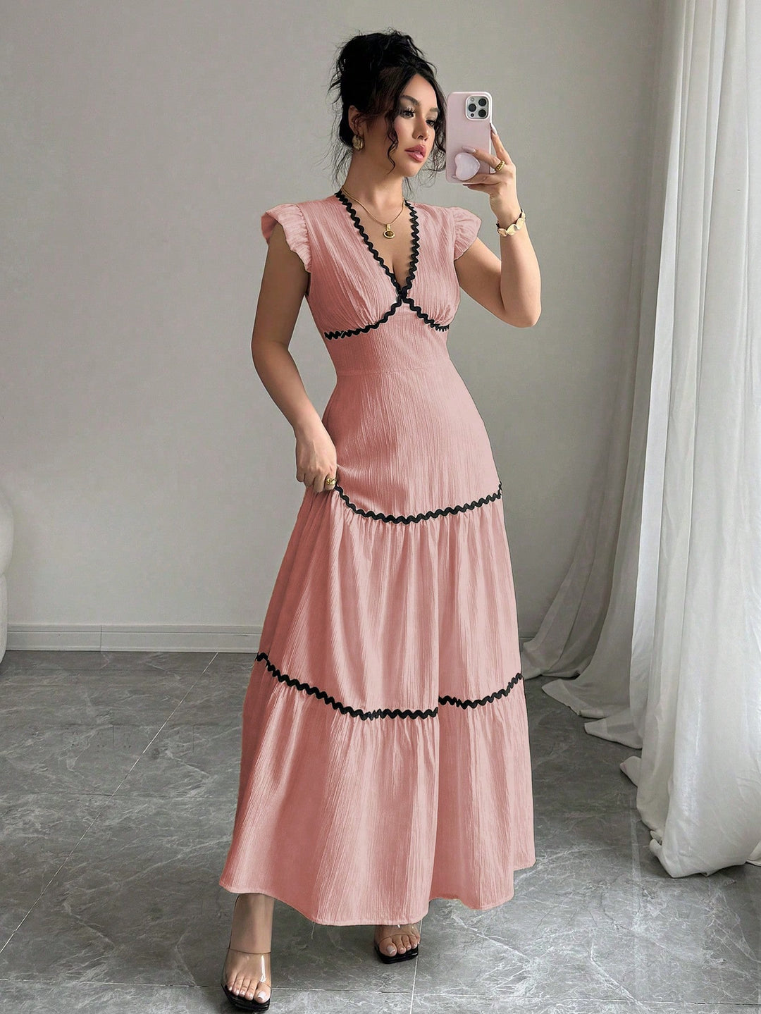 Rochie maxi SHEIN, roz