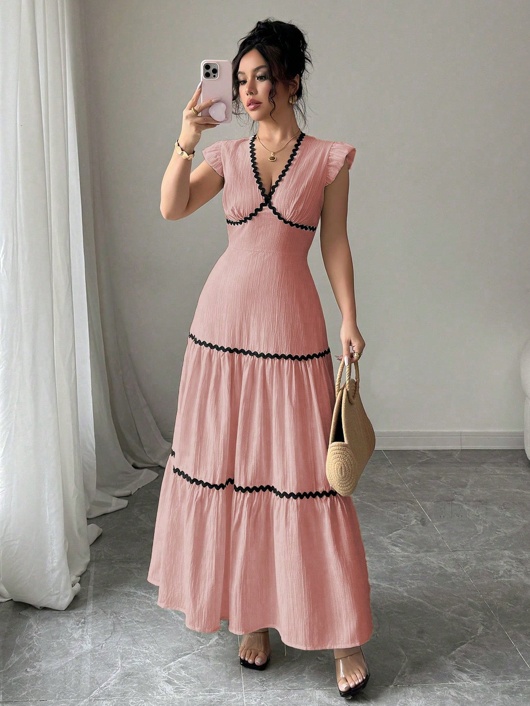 Rochie maxi SHEIN, roz