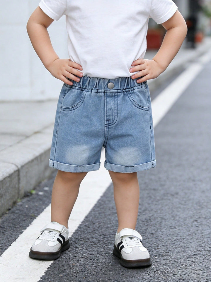 Pantaloni scurți denim SHEIN, albastru