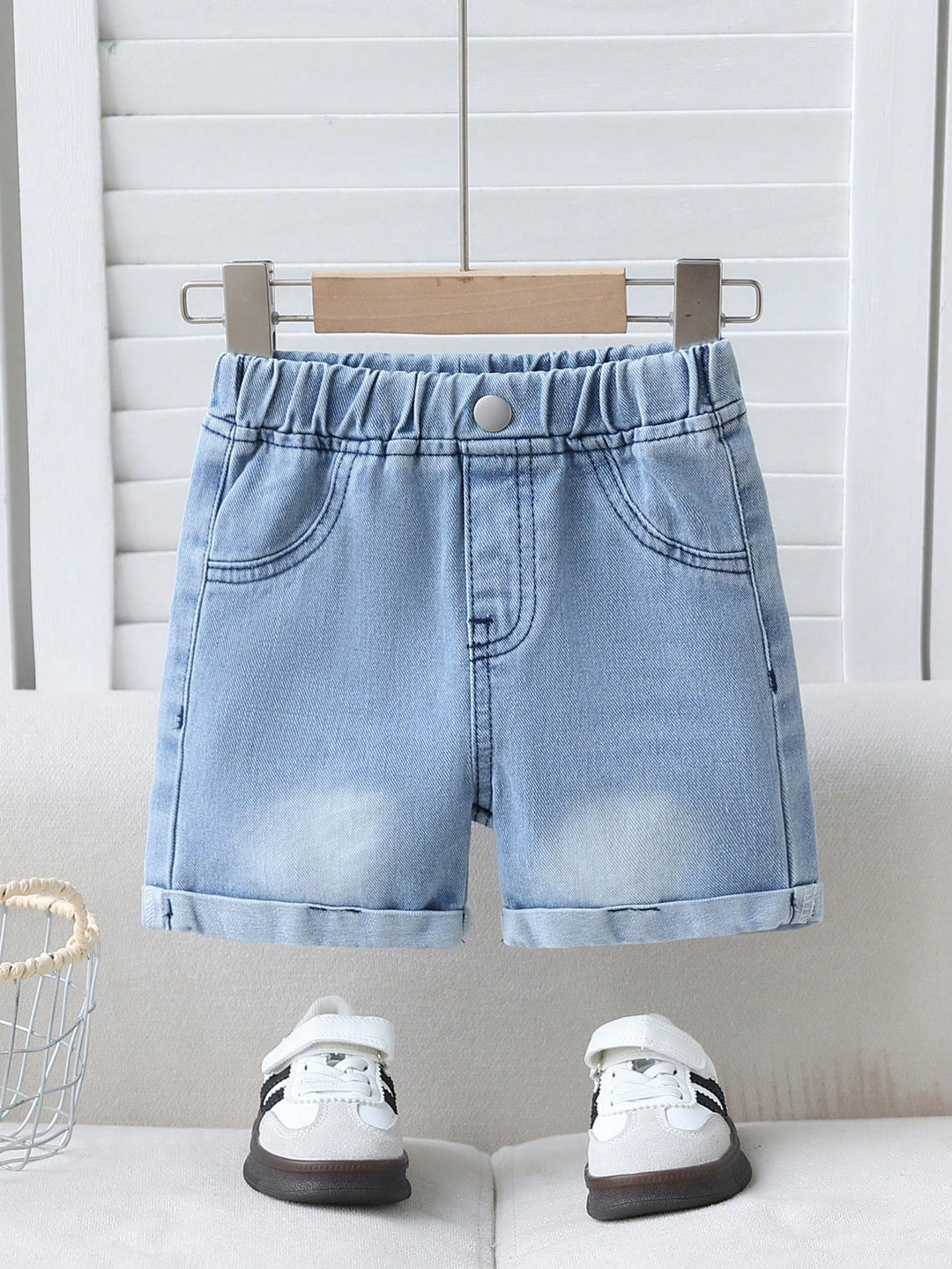 Pantaloni scurți denim SHEIN, albastru