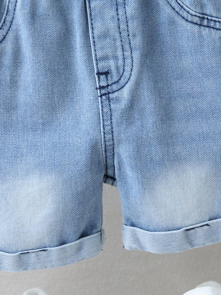 Pantaloni scurți denim SHEIN, albastru