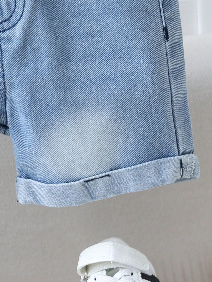Pantaloni scurți denim SHEIN, albastru