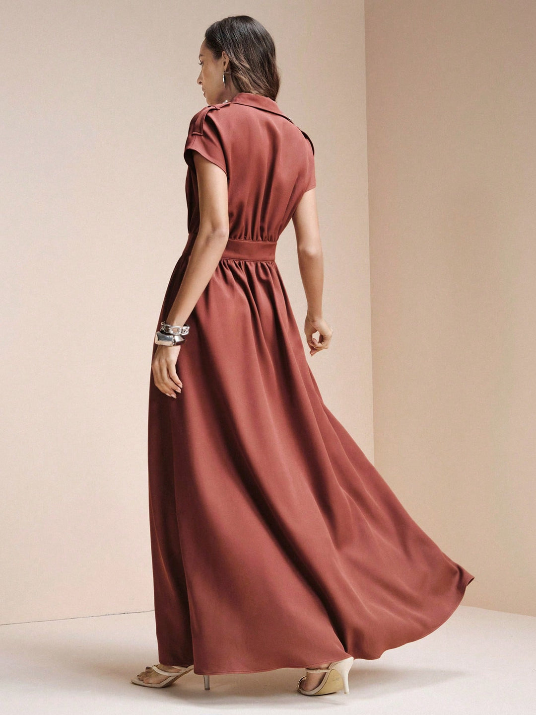 Rochie maxi SHEIN, maro
