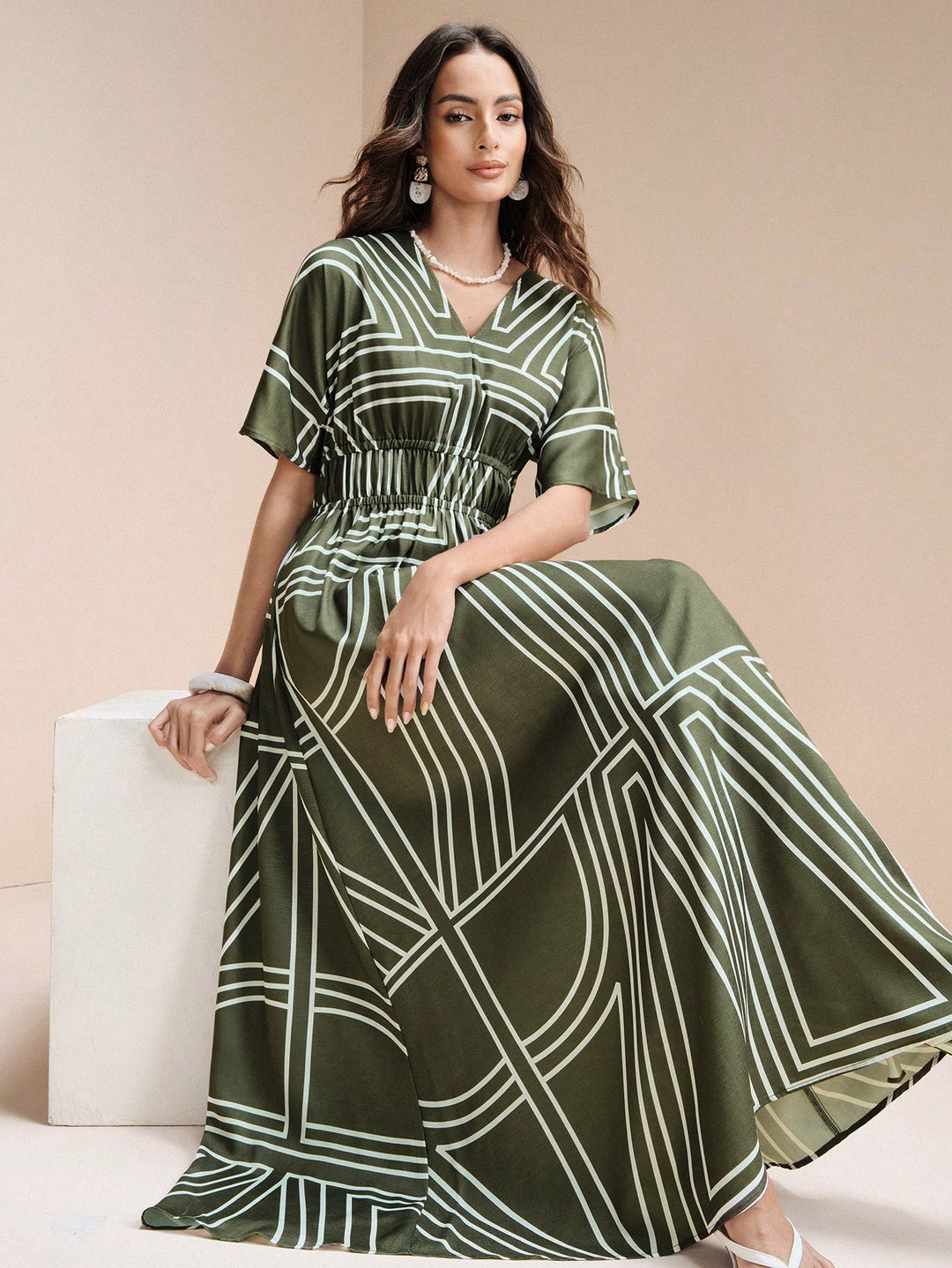 Rochie maxi SHEIN, verde
