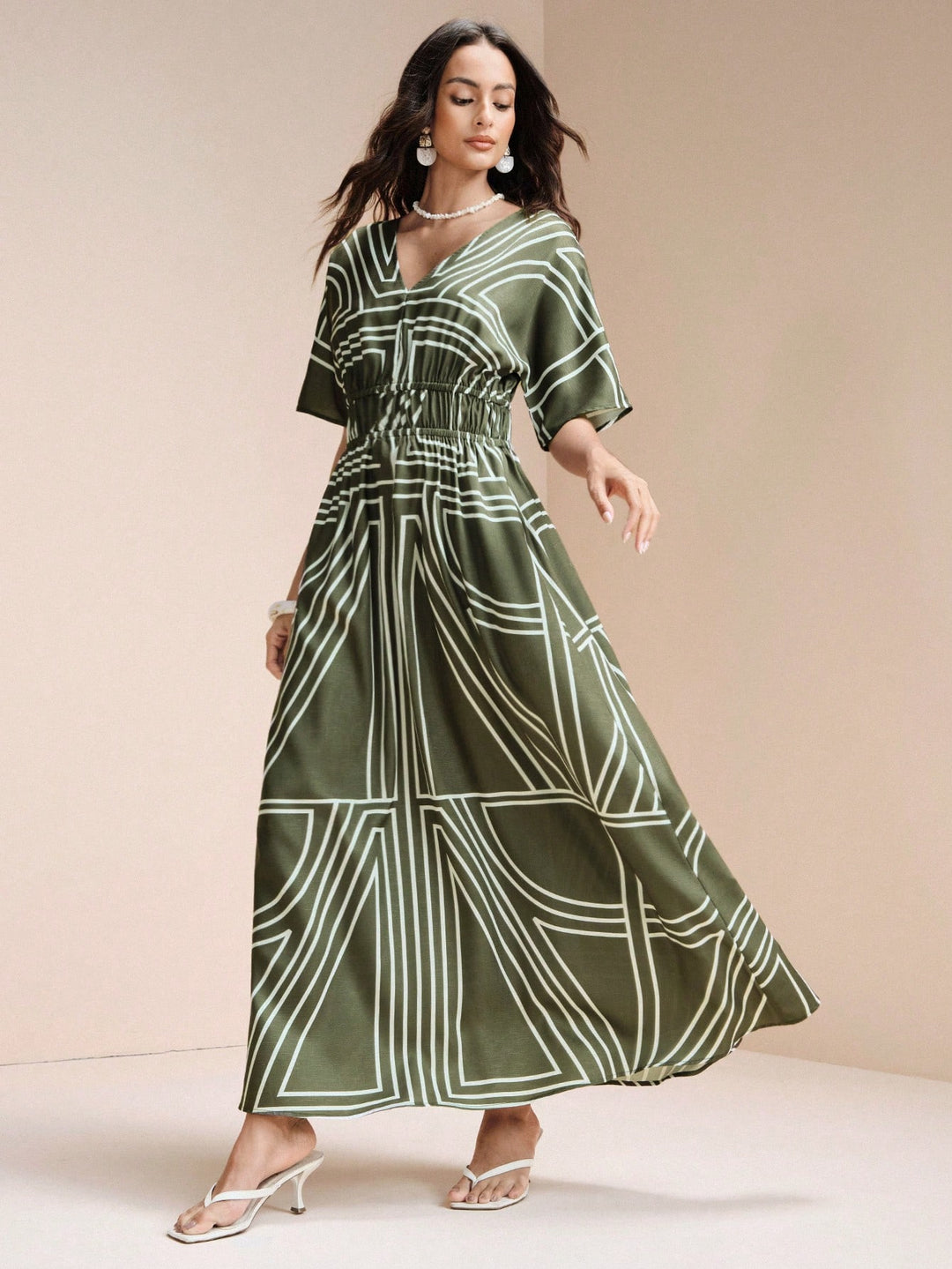 Rochie maxi SHEIN, verde