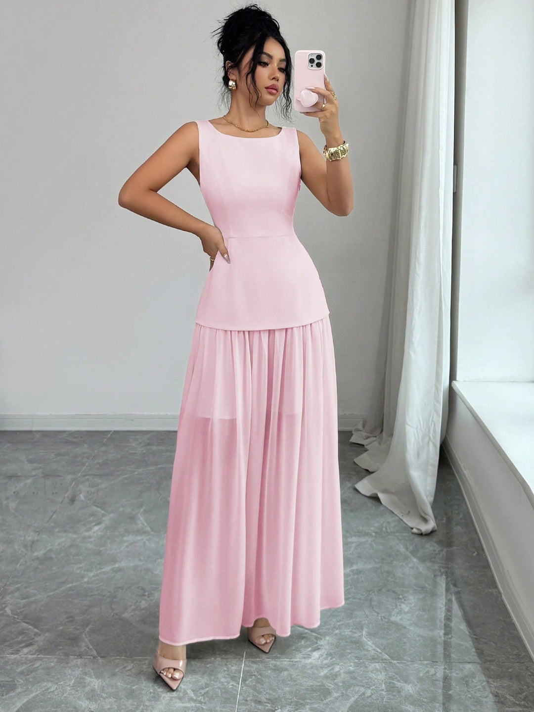 Rochie maxi SHEIN, roz