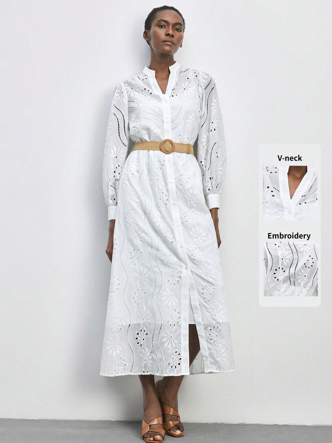 Rochie maxi SHEIN, alb