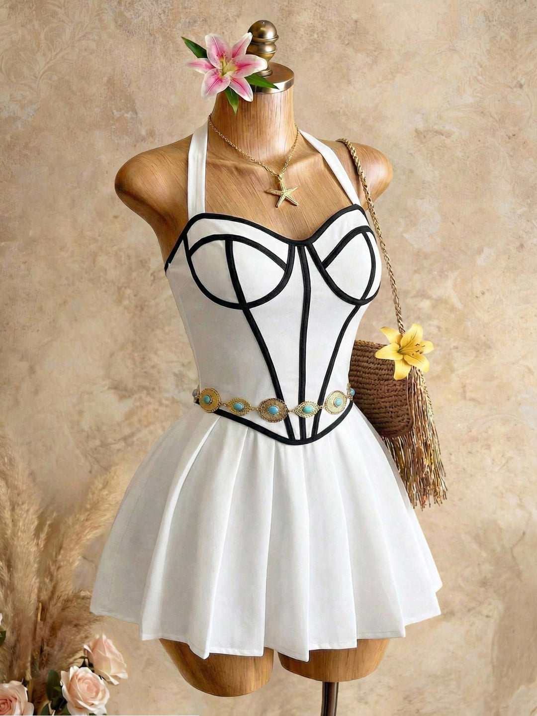 SHEIN mini ruha, fehér