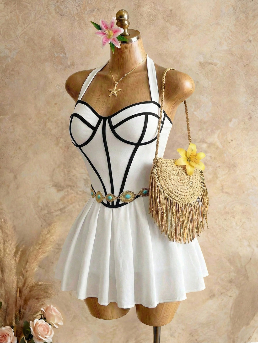 SHEIN mini ruha, fehér