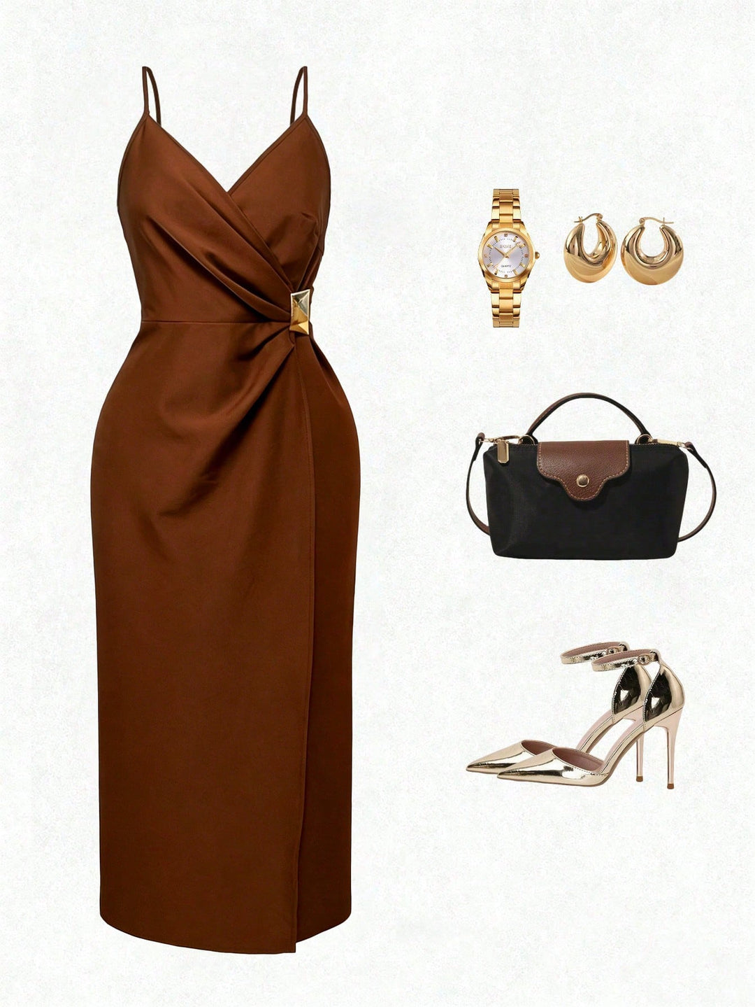 Rochie maxi SHEIN, maro