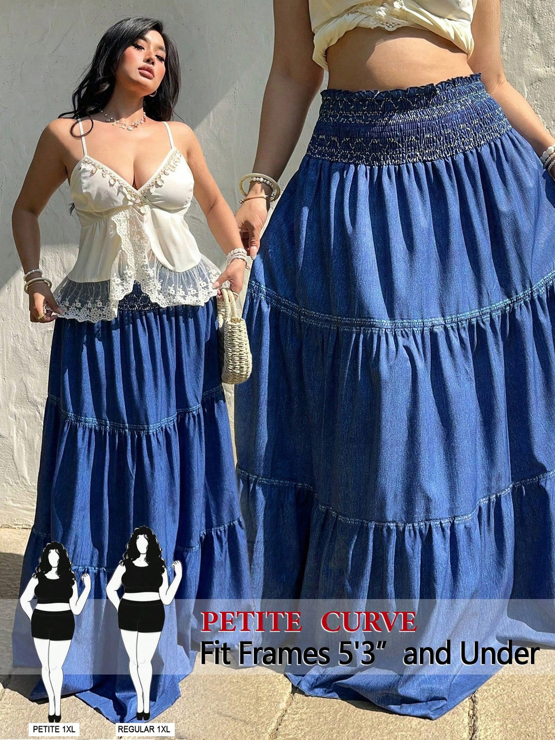 Fustă maxi SHEIN, albastru