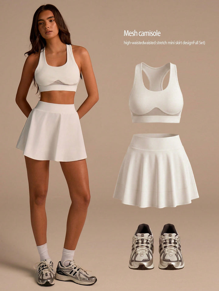 Fustă-pantalon SHEIN, alb