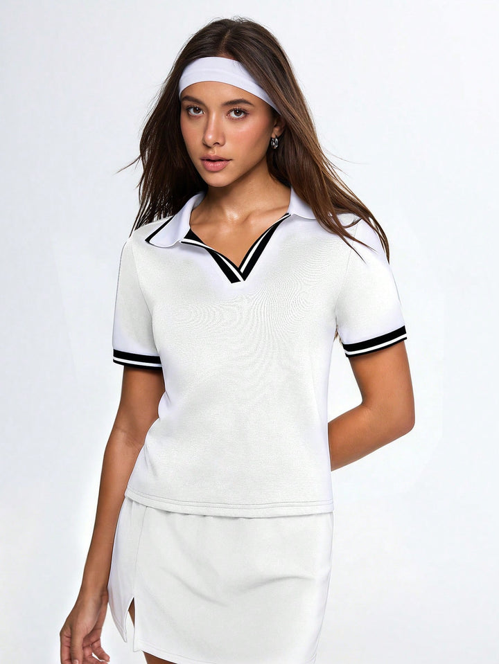 Tricou polo sport SHEIN, alb
