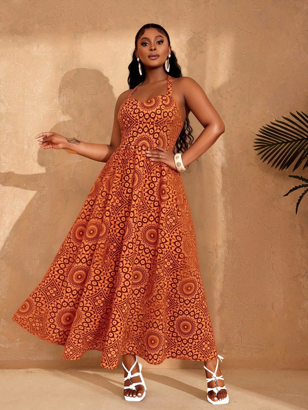 Rochie maxi SHEIN, portocaliu