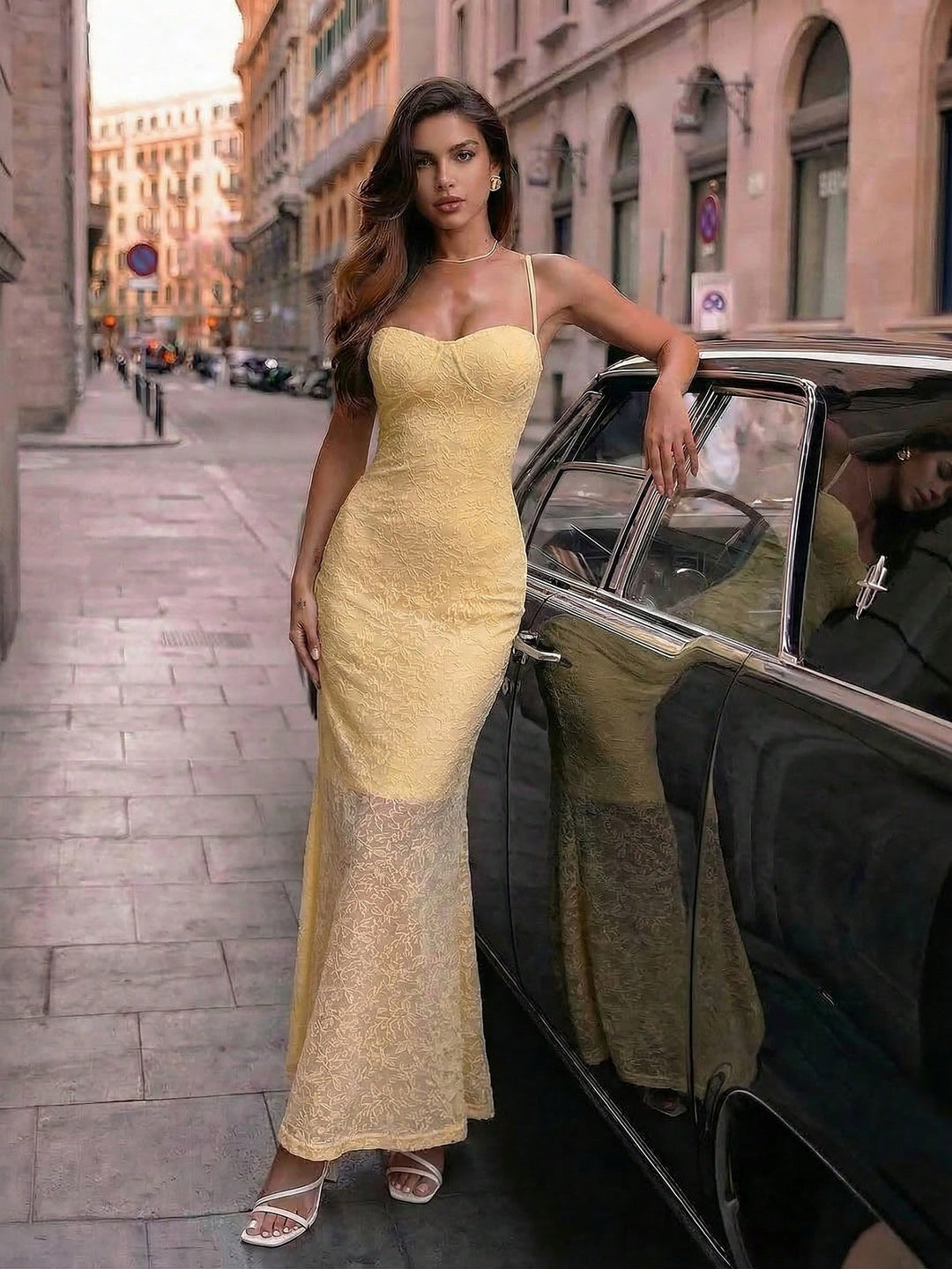 Rochie maxi SHEIN, galben