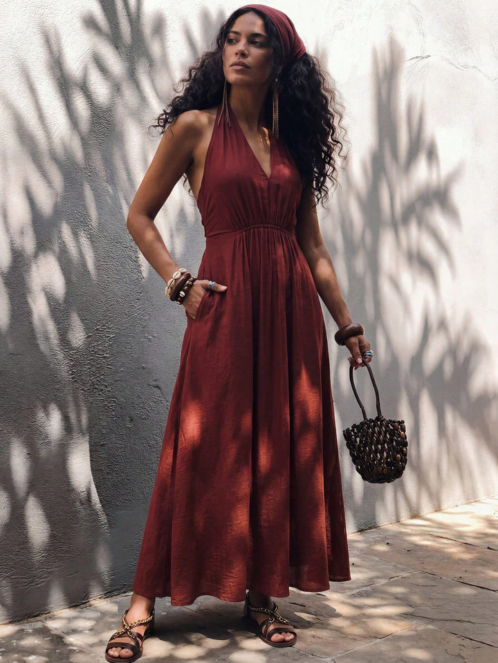 Rochie maxi SHEIN, maro