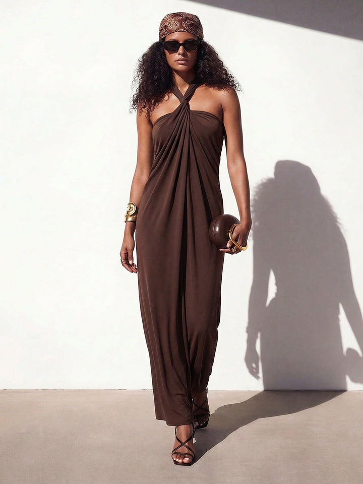 Rochie maxi SHEIN, maro
