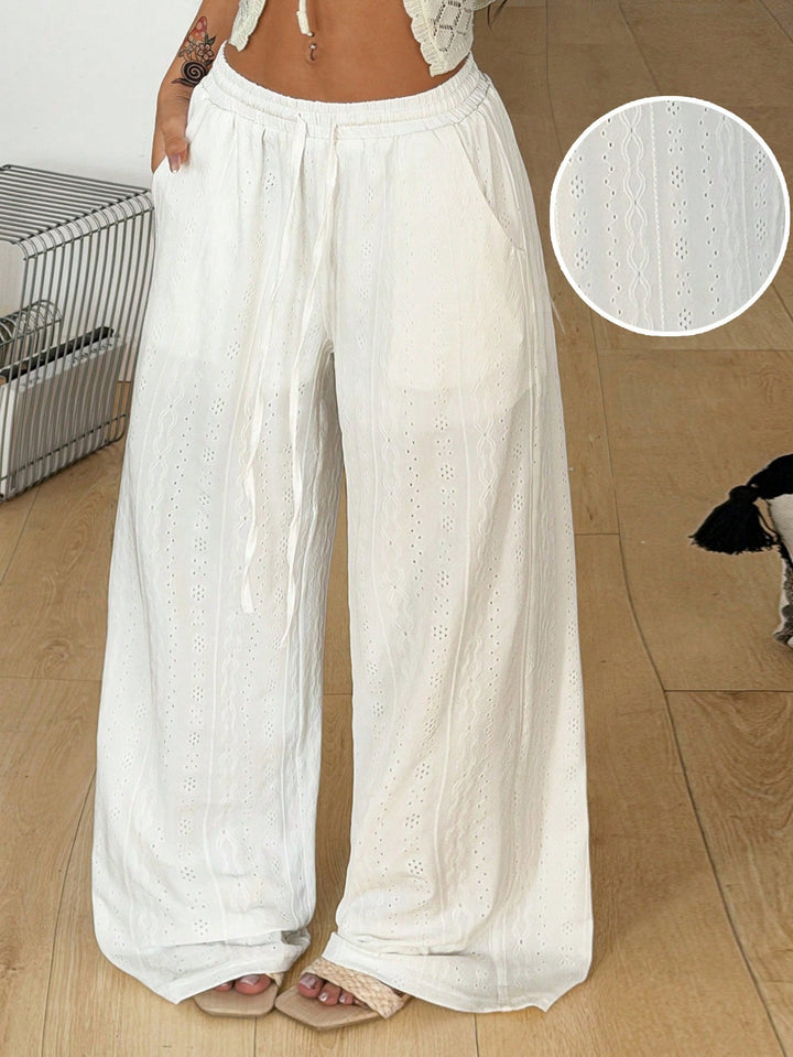 Pantaloni SHEIN, alb