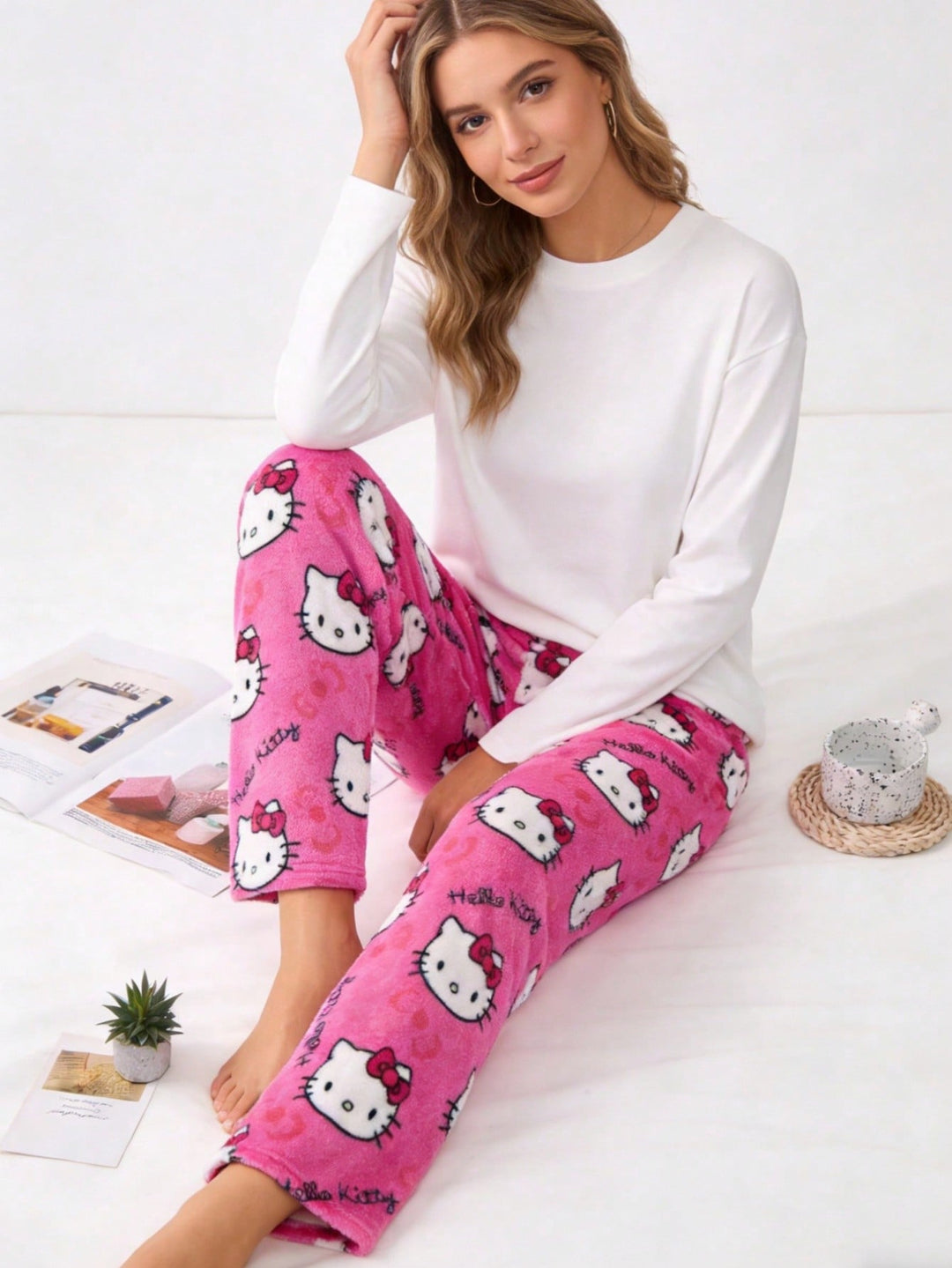 Pantaloni de pijama SHEIN, roz
