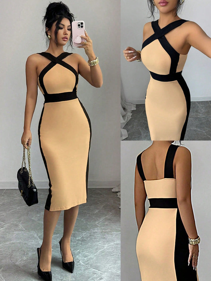 Rochie midi SHEIN, kaki