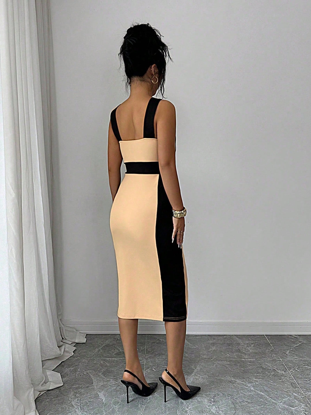 Rochie midi SHEIN, kaki