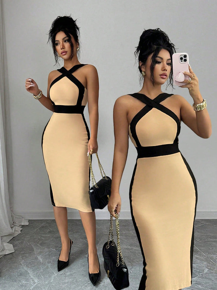 Rochie midi SHEIN, kaki