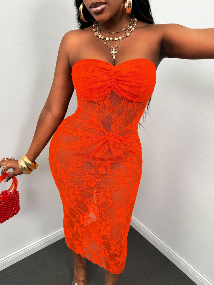 Rochie midi SHEIN, portocaliu