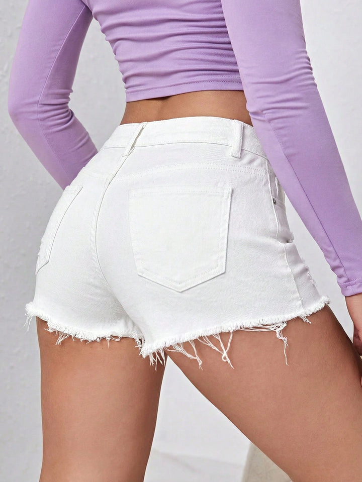 Pantaloni scurți SHEIN, alb