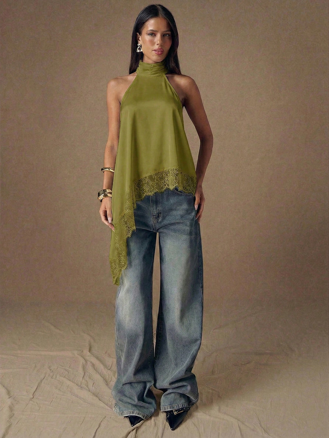Top SHEIN, kaki
