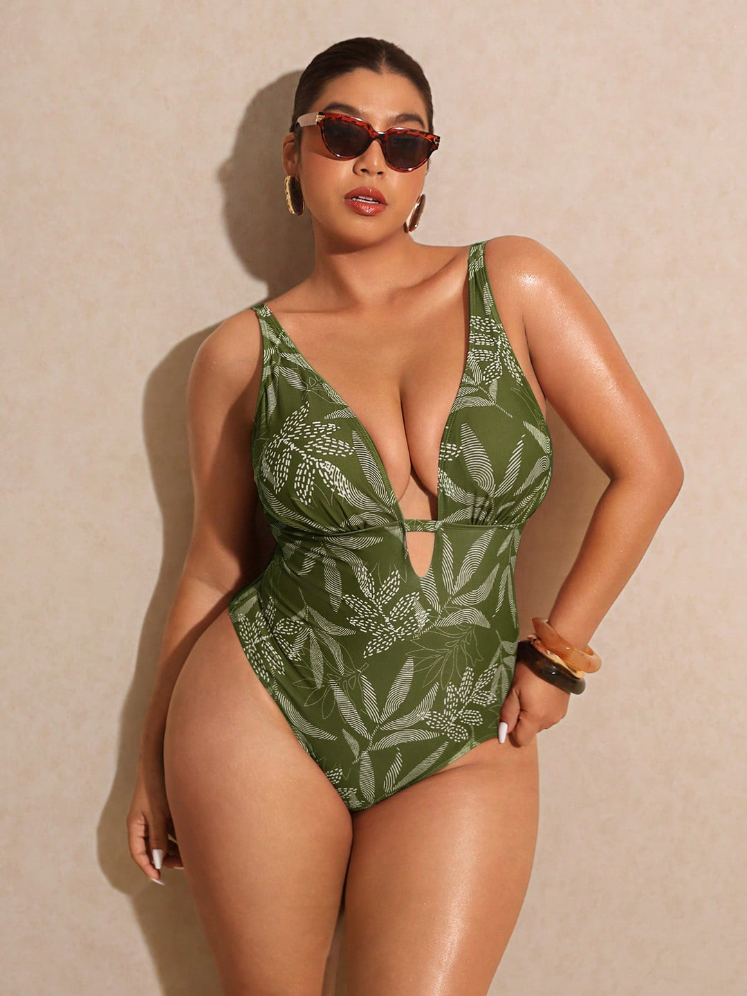 Costum de baie SHEIN, verde