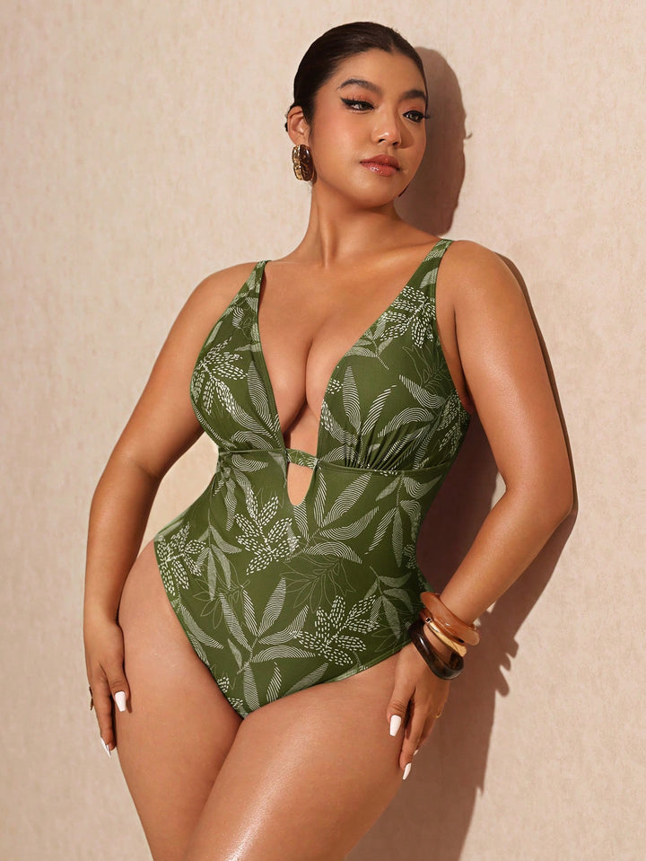 Costum de baie SHEIN, verde