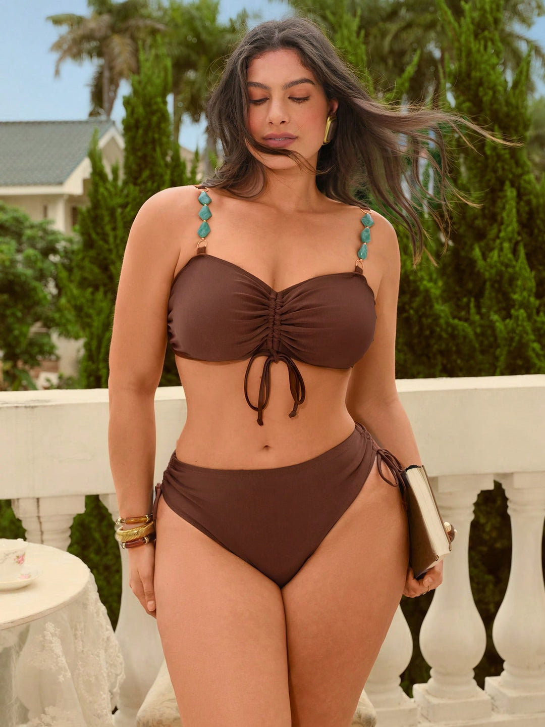 Set bikini de baie SHEIN, maro