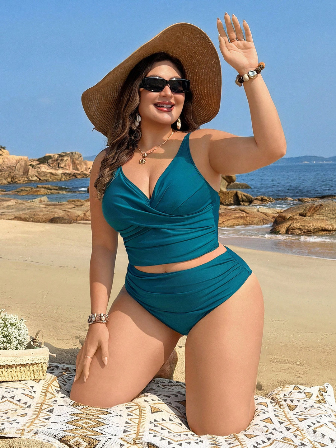 Costum de baie SHEIN, turcoaz