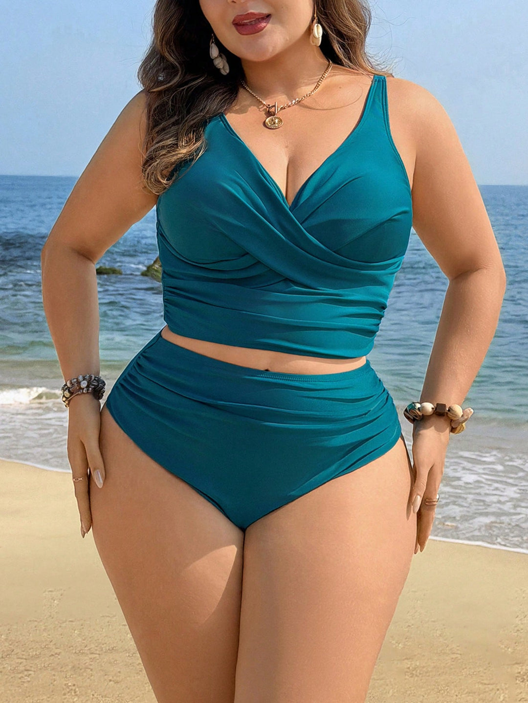 Costum de baie SHEIN, turcoaz