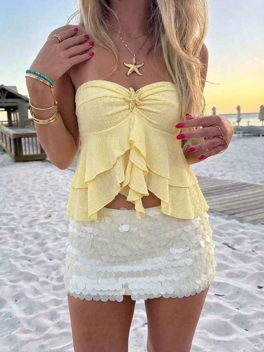 Top SHEIN, galben