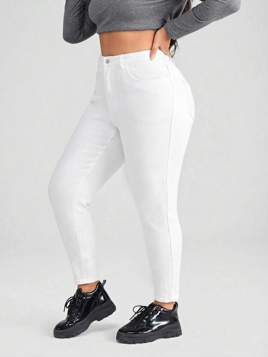 Jeans SHEIN, alb