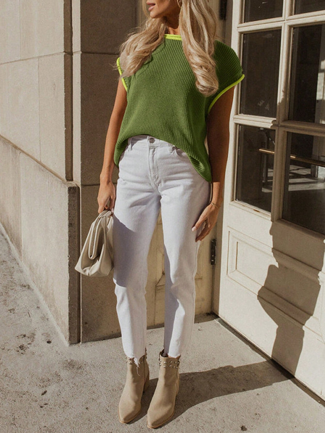 Top tricot SHEIN, verde