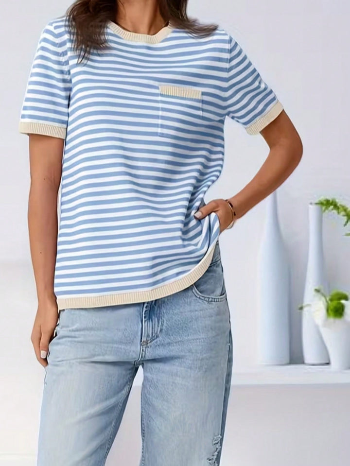Tricou cu maneci scurte SHEIN, albastru