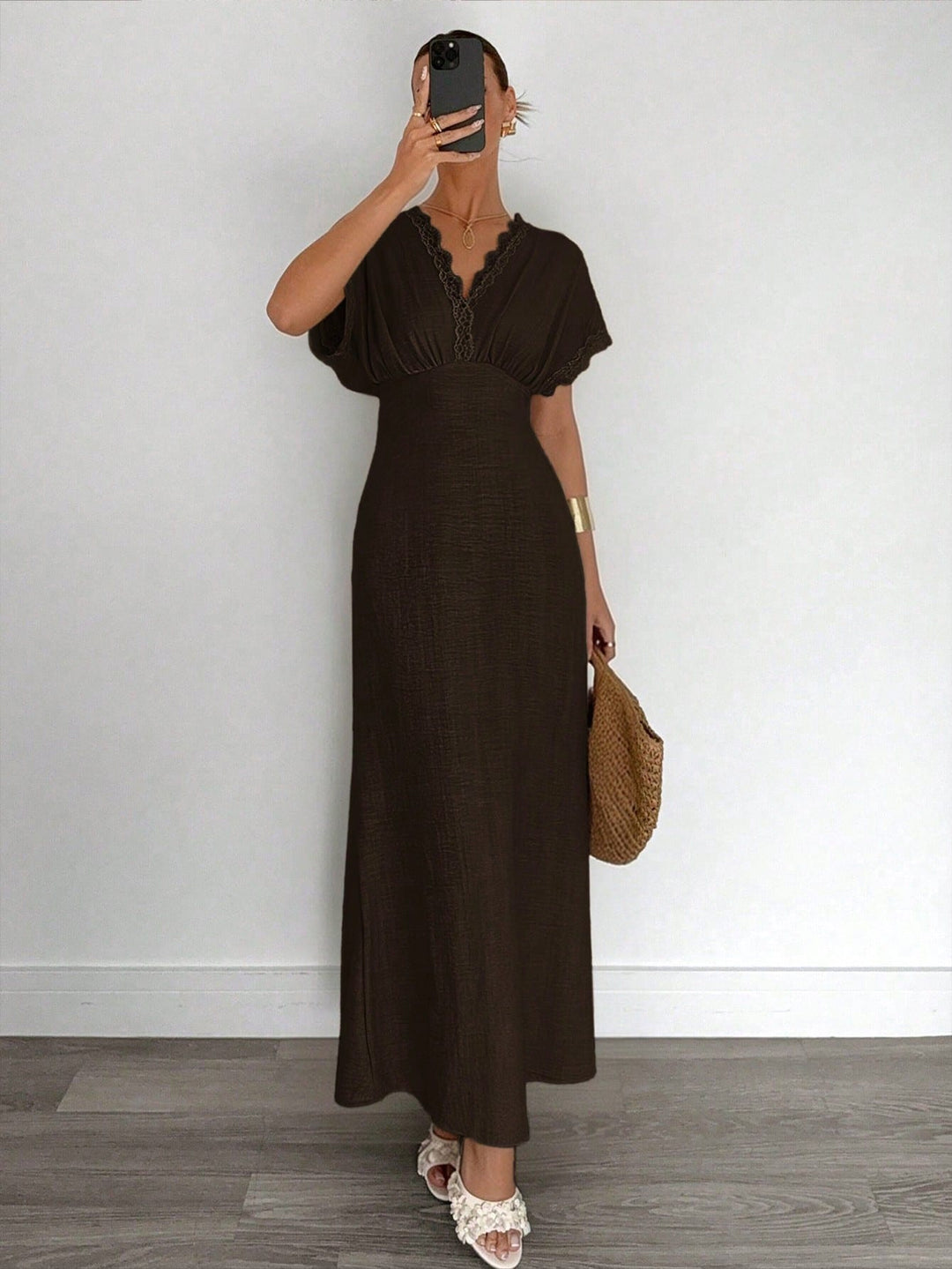 Rochie maxi SHEIN, maro