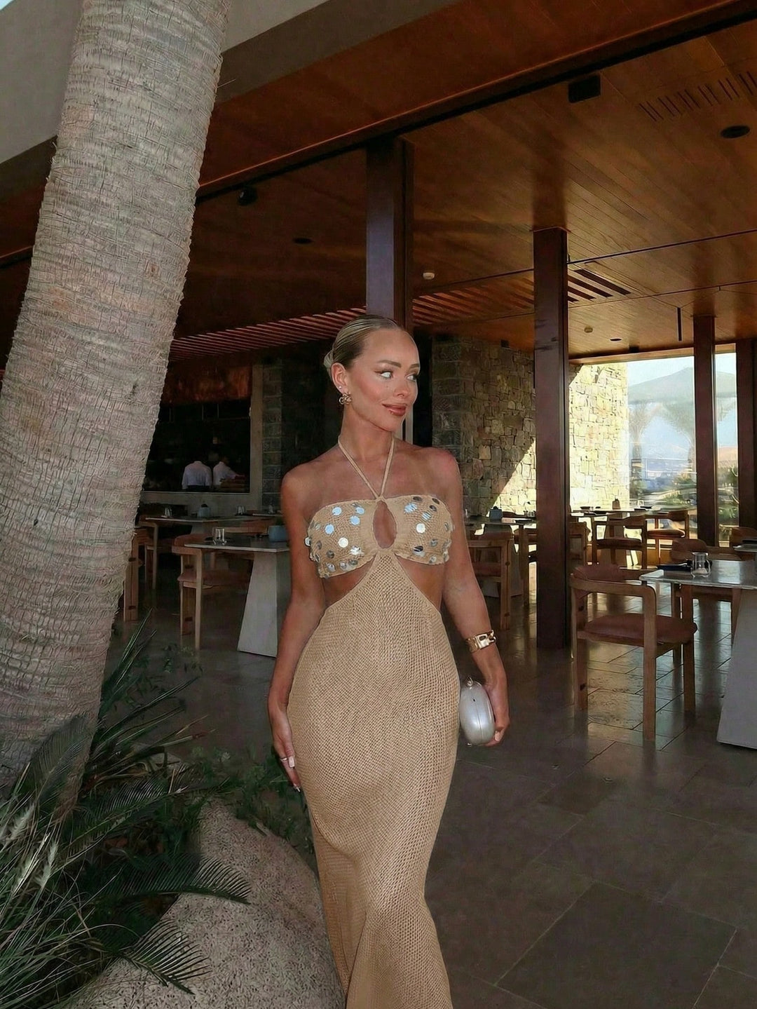 Rochie maxi SHEIN, maro