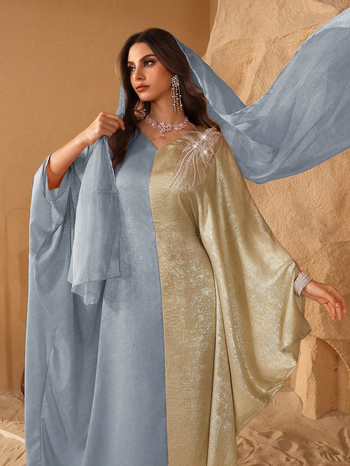 Set caftan și jalabiya SHEIN, albastru