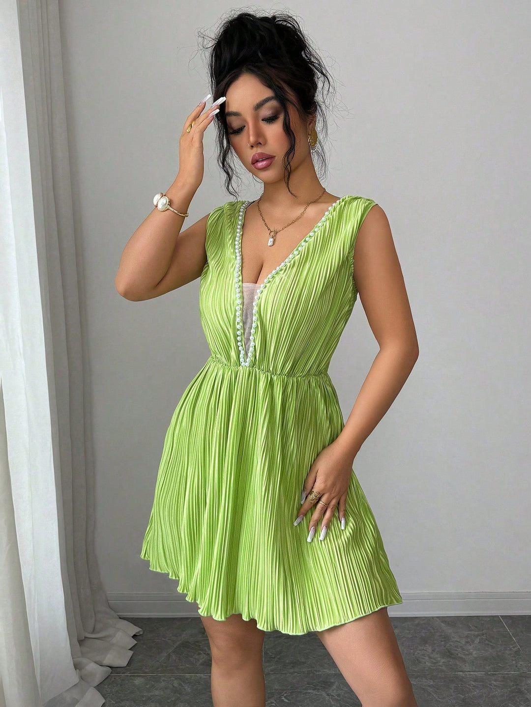 Rochie scurtă SHEIN, verde