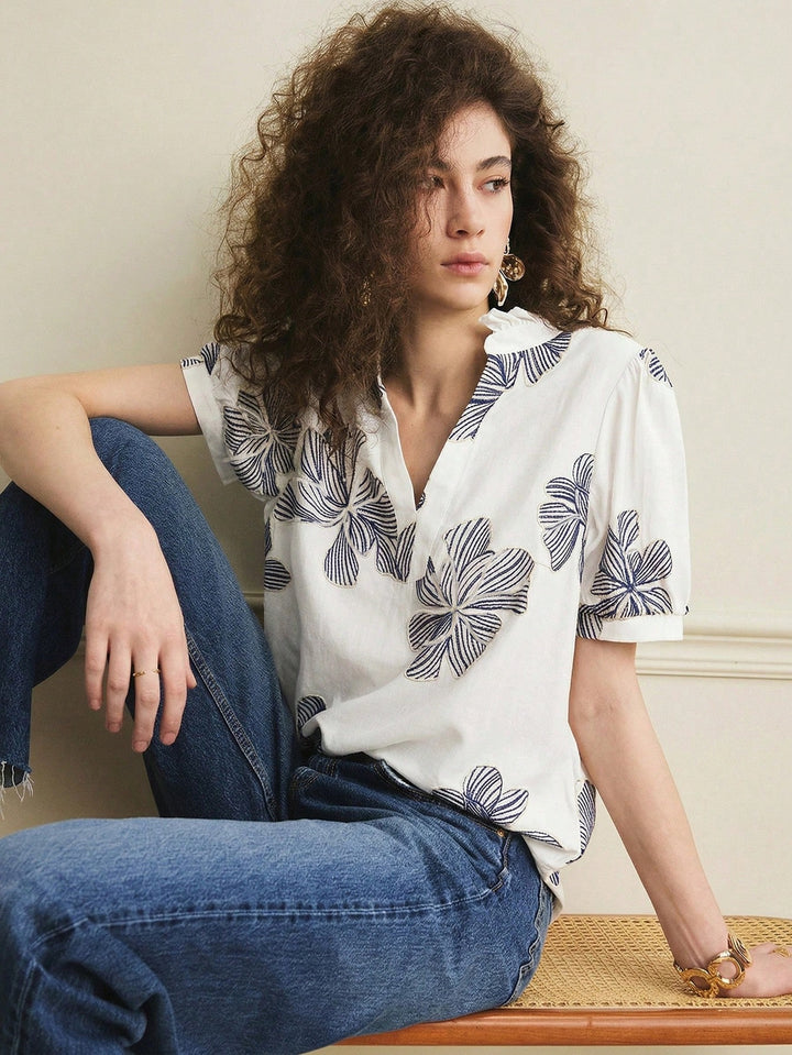 Cămașă elegantă SHEIN, alb
