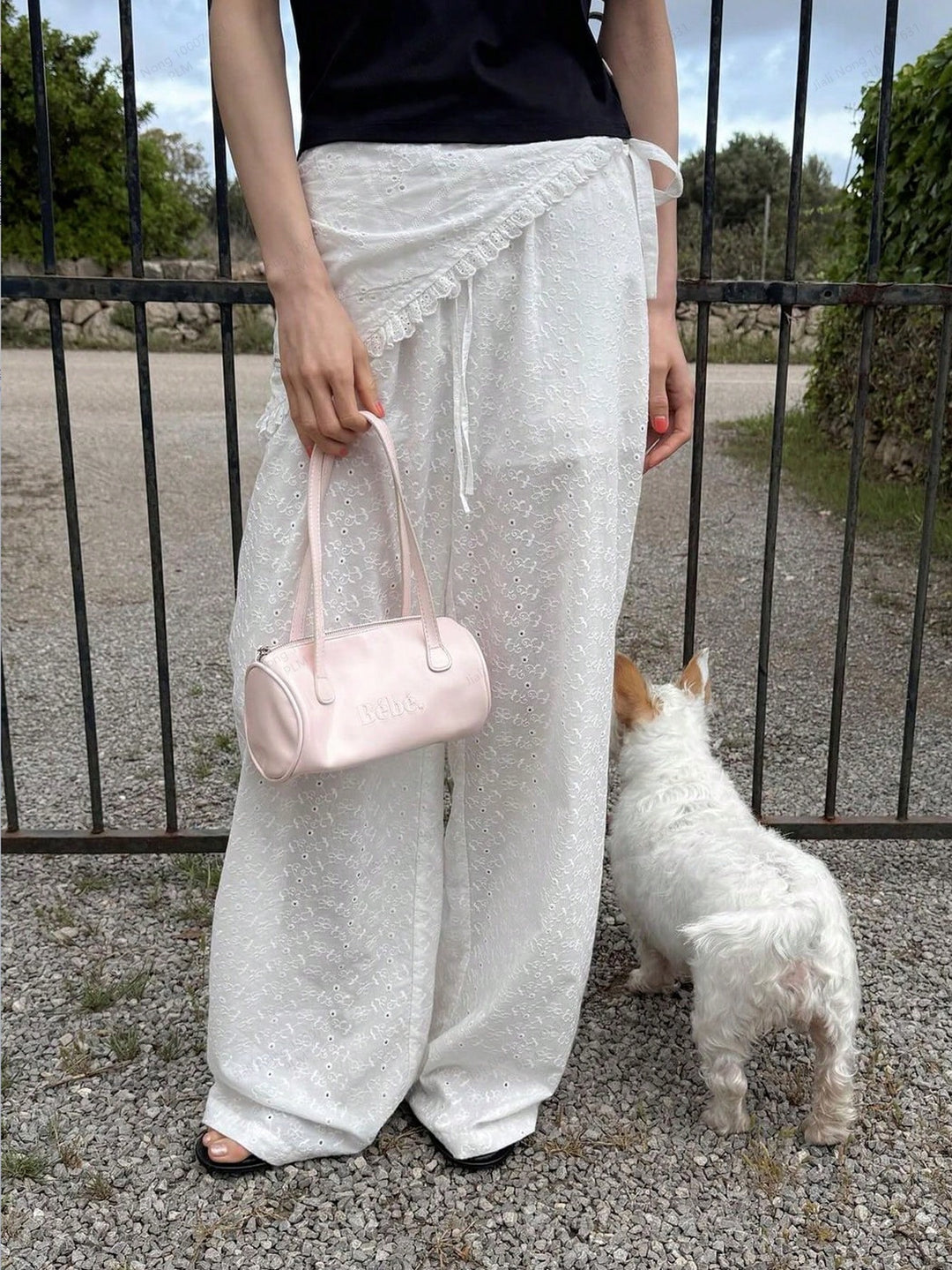 Pantaloni SHEIN, alb
