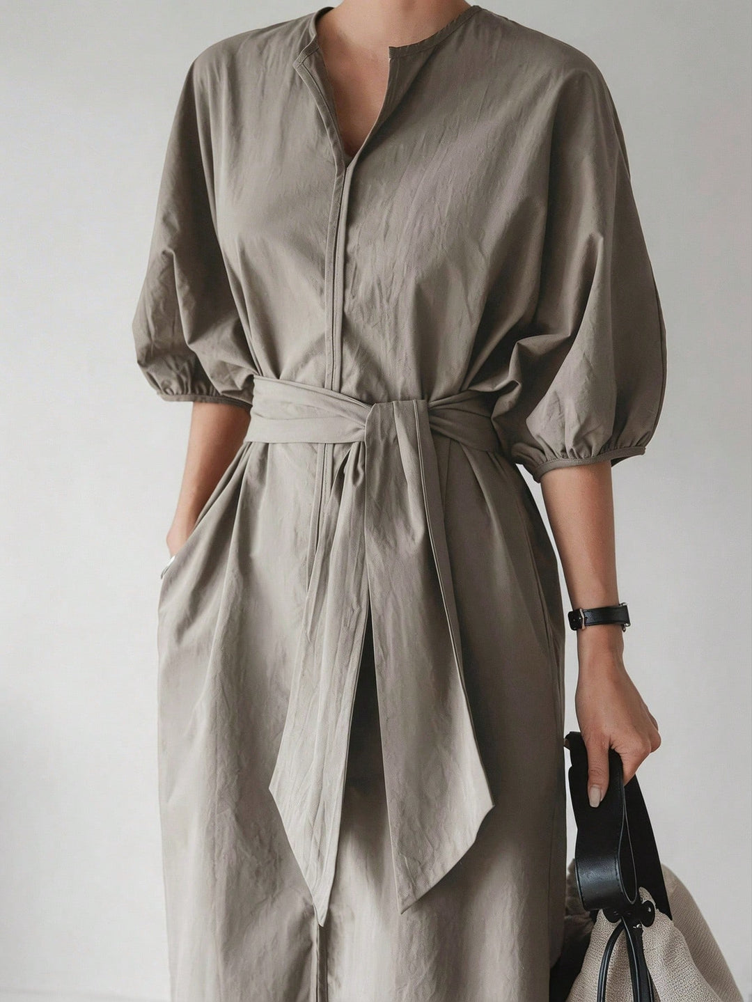 Rochie midi SHEIN, kaki